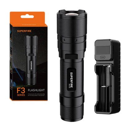 Svítilna Superfire F3-L2 - 570 lm, 260 m, 5 režimů, zoom funkce