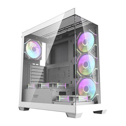 Počítačová skříň Darkflash DS900 (bílá) + 7 ventilátorů ARGB  DarkFlash