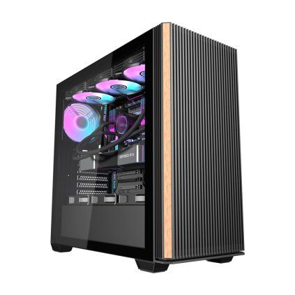Počítačová skříň Darkflash DS900WS (černá) + 4 ventilátory  DarkFlash
