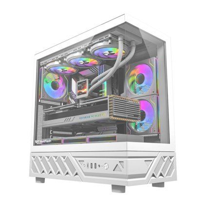 Počítačová skříň DarkFlash DS950 (bílá) + 6 ventilátorů  DarkFlash