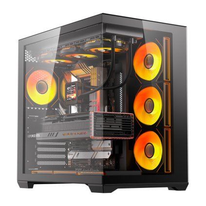 Počítačová skříň DarkFlash C280 (černá) + 7 ventilátorů  DarkFlash
