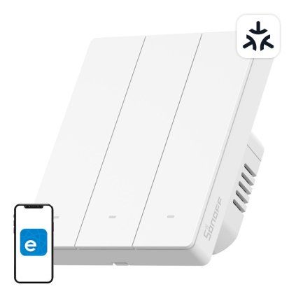 SONOFF M5-3C-80W Inteligentní nástěnný vypínač Matter (3kanálový, pro rámeček)  Sonoff