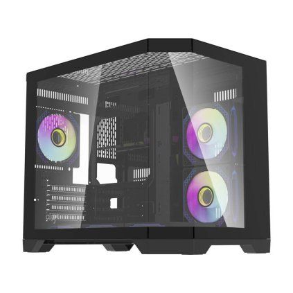 Počítačová skříň Darflash FT418 + 6 ventilátorů aRGB (černá)  DarkFlash
