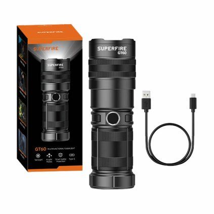 Svítilna Superfire GT60 – 2600 lm, 2 režimy, USB-C  Superfire