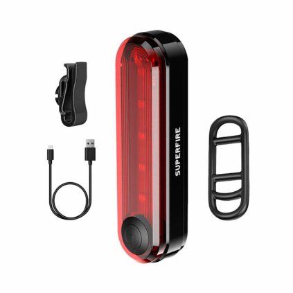 Zadní světlo na kolo Superfire BTL01, USB, 230mAh  Superfire