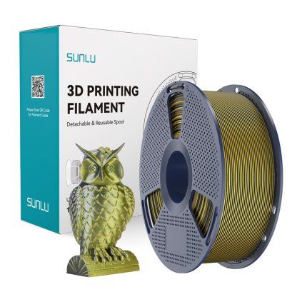 Dvoubarevná filamentová nit Sunlu PLA+ Silk (černá a zlatá)  Sunlu