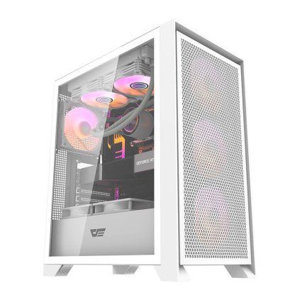 Počítačová skříň Darkflash DRX70 MESH + 4 ventilátory RGB (bílá)  DarkFlash