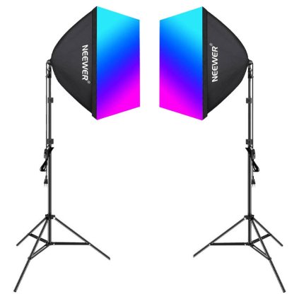Sada Neewer NK800 dva softboxy + žárovky RGB 24W 2700-6500K + stativy + stínítka  Neewer