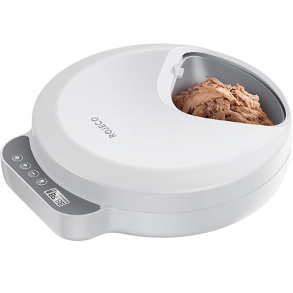 Krmítko pro kočky Rojeco F26 4 Meals Button Version s 2 ledovými balíčky (bílé)  Rojeco