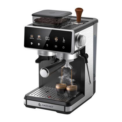 Pístový kávovar AMZCHEF CE-CM5560-SV (stříbrný)  Amzchef