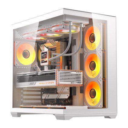 Počítačová skříň DarkFlash C280 (bílá) + 7 ventilátorů  DarkFlash
