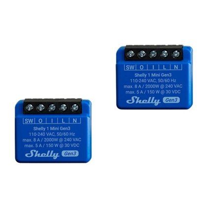 Shelly 1 Mini Gen3 Set of 2 Controllers, WiFi/Bluetooth  Shelly