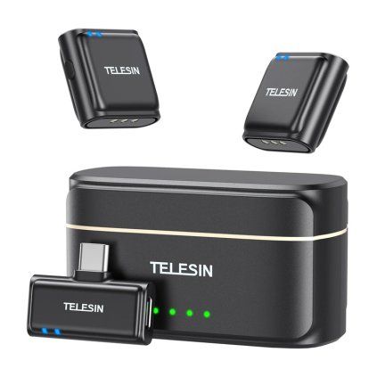 Bezdrátový mikrofon TELESIN + powerbanka pro telefony (USB-C)  Telesin
