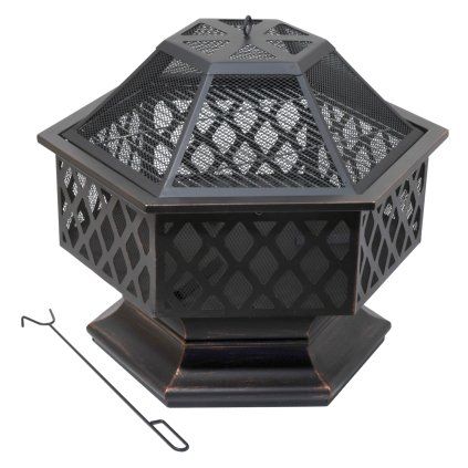 Ohniště HEXAGON copper patina s poklopem  Cattara