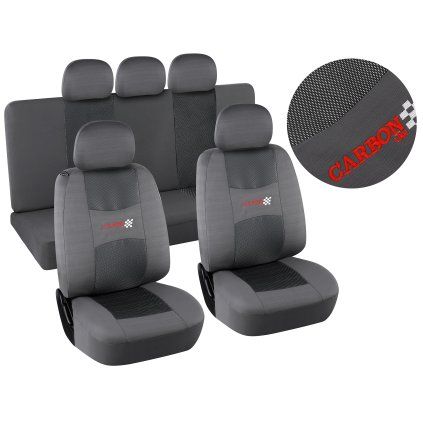 Potahy sedadel sada 9ks CARBON LIGHT šedé AIRBAG  Compass