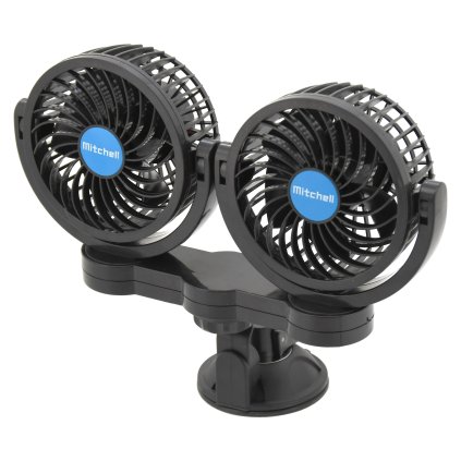 Ventilátor MITCHELL DUO 2x108mm 12V na přísavku  Compass