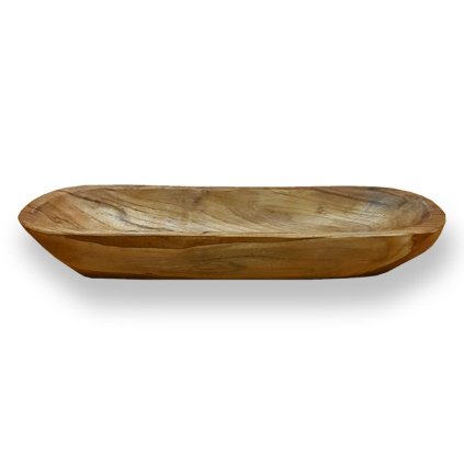 TEAK Mísa ve tvaru zaoblené loďky průměr 40 cm  Teak