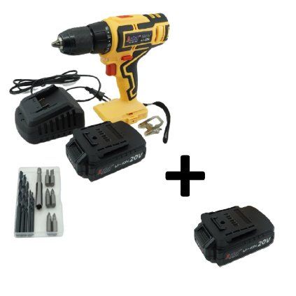 Aku vrtačka 20V 2,0Ah v kufru AE2V20A-201-BMC + Aku baterie Li-ion 20V, 2.0Ah AE2B2020