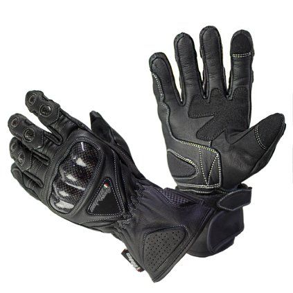 Rukavice moto CAP kožené dlouhé černé 2XL  Cappa Racing