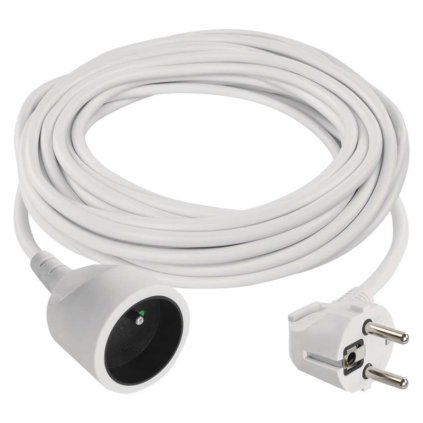 Prodlužovací kabel EMOS 10 m, 1 zásuvka, bílý, PVC, 1,5 mm2  EMOS