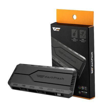 Řídící modul ventilátoru pro počítač Darkflash RC2 RGB PWM + dálkový ovladač (černá)