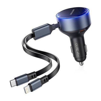 Vention FFOB0 USB-C car nabíječka + USB-C/Lightning 30W kabel