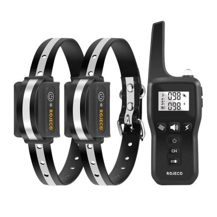 Rojeco PD529 1000m výcvikový obojek pro psy se 2 obojky (černý)