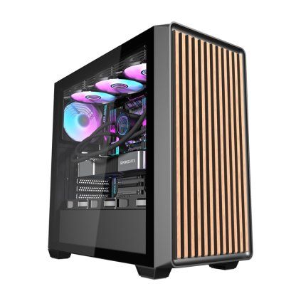 Počítačová skříň Darkflash DS900WD (černá) + 4 ventilátory