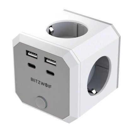 BlitzWolf BW-EC2 8-in-1 výkon Cube (4xAC / 2 x USB-A / 2 x USB-C)