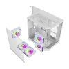 Počítačová skříň Darflash FT350 + 5 ventilátorů aRGB (bílá)