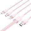 Kabel USB 2.0 A na 3v1 3A Vention CTPPG 1,5M (růžový)