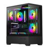 Počítačová skříň DarkFlash C365 (černá) + 5 ventilátorů  DarkFlash