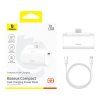Baseus Compact 5000mAh powerbanka, 20W, USB-C (bílá).  Baseus