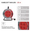 Prodlužovací kabel na bubnu 25 m, 4 zásuvky, PVC červený kabel 1,5 mm2 , pevný střed  EMOS