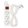 Prodlužovací kabel EMOS 5m, 3 zásuvky, s vypínačem, bílý, PVC, 1,5mm2  EMOS