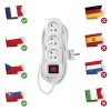 Prodlužovací kabel EMOS 5m, 3 zásuvky, s vypínačem, bílý, PVC, 1,5mm2  EMOS