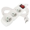 Prodlužovací kabel EMOS 5m, 3 zásuvky, s vypínačem, bílý, PVC, 1,5mm2  EMOS