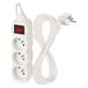 Prodlužovací kabel EMOS 5m, 3 zásuvky, s vypínačem, bílý, PVC, 1,5mm2  EMOS