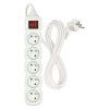 Prodlužovací kabel EMOS 3m, 5 zásuvek, s vypínačem, bílý, PVC, 1,5mm2  EMOS