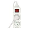 Prodlužovací kabel EMOS 3m, 5 zásuvek, s vypínačem, bílý, PVC, 1,5mm2  EMOS