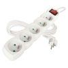 Prodlužovací kabel EMOS 3m, 5 zásuvek, s vypínačem, bílý, PVC, 1,5mm2  EMOS