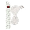 Prodlužovací kabel EMOS 10m, 5 zásuvek, s vypínačem, bílý, PVC, 1,5mm2  EMOS