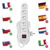 Prodlužovací kabel EMOS 10m, 5 zásuvek, s vypínačem, bílý, PVC, 1,5mm2  EMOS