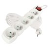 Prodlužovací kabel EMOS 10m, 5 zásuvek, s vypínačem, bílý, PVC, 1,5mm2  EMOS