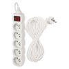 Prodlužovací kabel EMOS 10m, 5 zásuvek, s vypínačem, bílý, PVC, 1,5mm2  EMOS