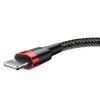 Baseus Cafule USB Lightning kabel 2.4A 1m (červeno-černý)
