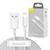 Baseus Simple Wisdom Data kabel Kit USB to Lightning 2.4A (2PCS/Set）1.5m - bílý