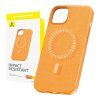 Magnetické pouzdro pro iPhone 15 Plus Baseus Fauxther Series (oranžové)