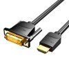 HDMI to DVI (24+1) kabel Vention ABFBI 3m, 4K 60Hz/ 1080P 60Hz (black)